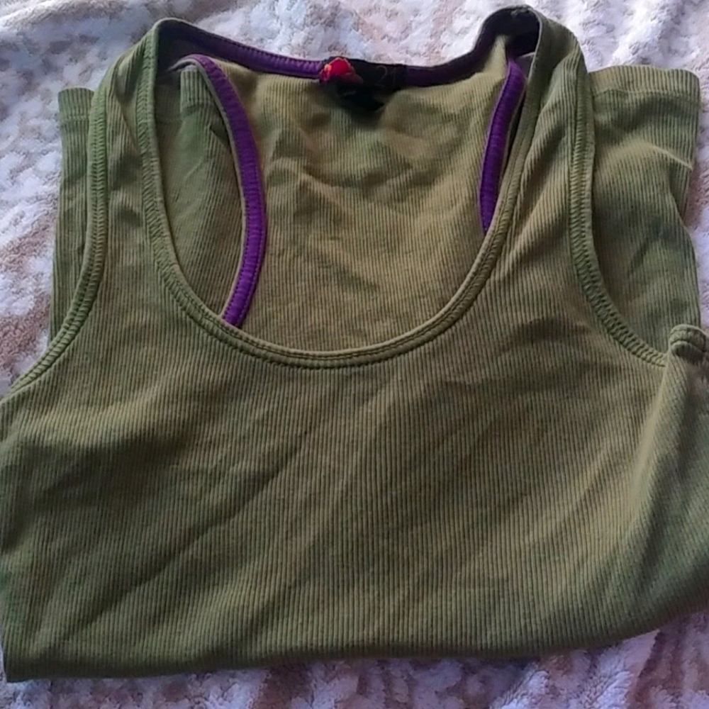 Olive green racerback tank